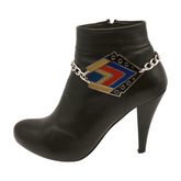 Women Silver Metal Boot Chain Bracelet Shoe Ethnic Charm